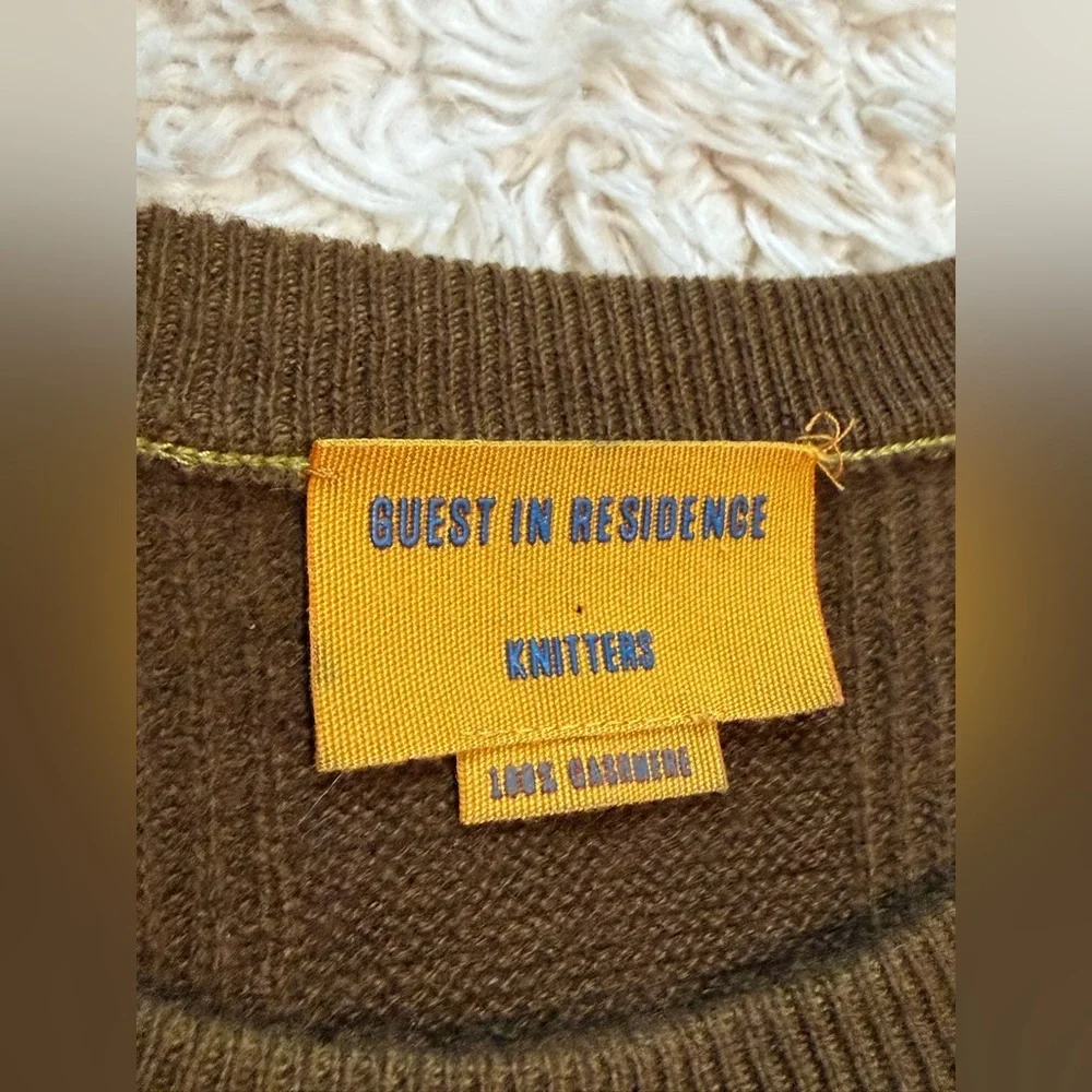 Guest in Residence Knitters 100% Cashmere Crewneck Sweater - Size XS